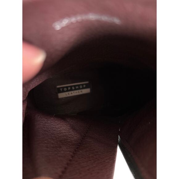 Topshop Womens 7 Brown Snakeskin Leather Pointed Toe Heeled Ankle Boot Western - Picture 9 of 9